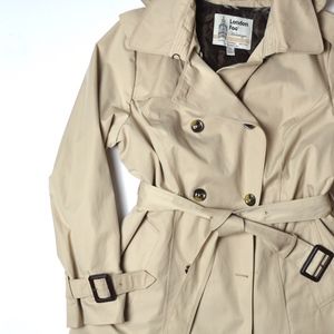 London Fog Water Resistant Hooded Trench Coat